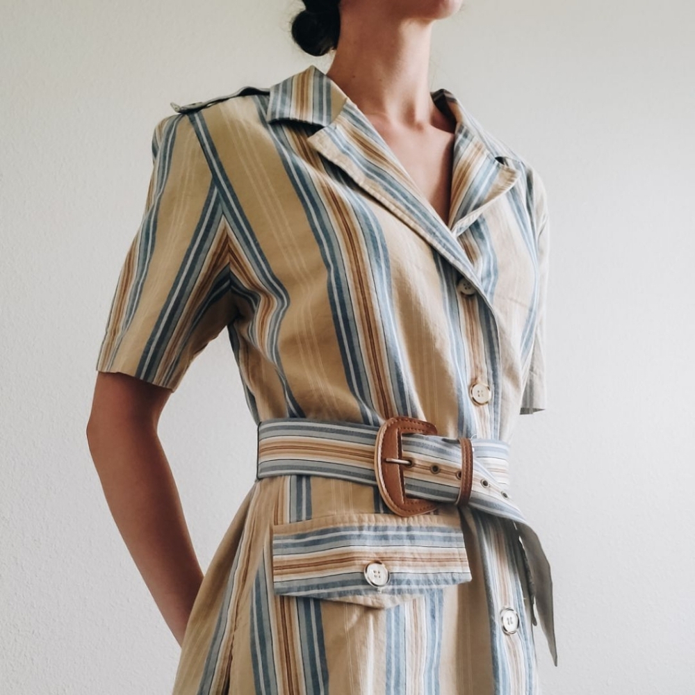 Petrina and Company vintage belted button front top